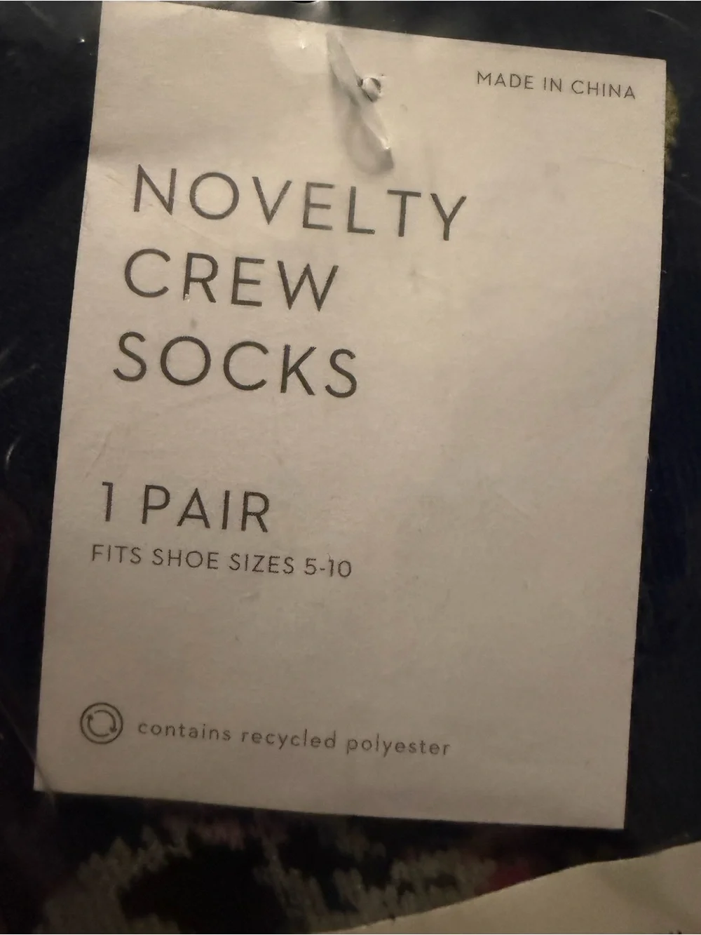 Cat Pattern Crew Dress Socks - Navy